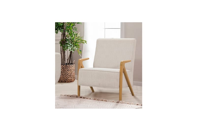 Sufian Bäddsoffa 3-sits - Ivory/Mediumfärgat trä - Möbler - Soffa - Bäddsoffa