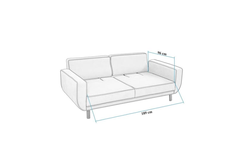 Sufian Bäddsoffa 3-sits - Mediumfärgat trä/Cremevit - Möbler - Soffa - Bäddsoffa