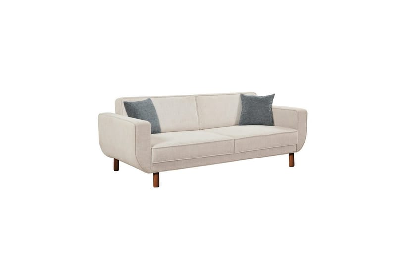 Sufian Bäddsoffa 3-sits - Mediumfärgat trä/Cremevit - Möbler - Soffa - Bäddsoffa
