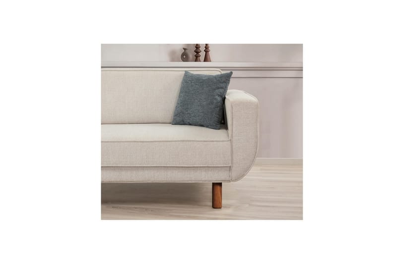 Sufian Bäddsoffa 3-sits - Mediumfärgat trä/Cremevit - Möbler - Soffa - Bäddsoffa