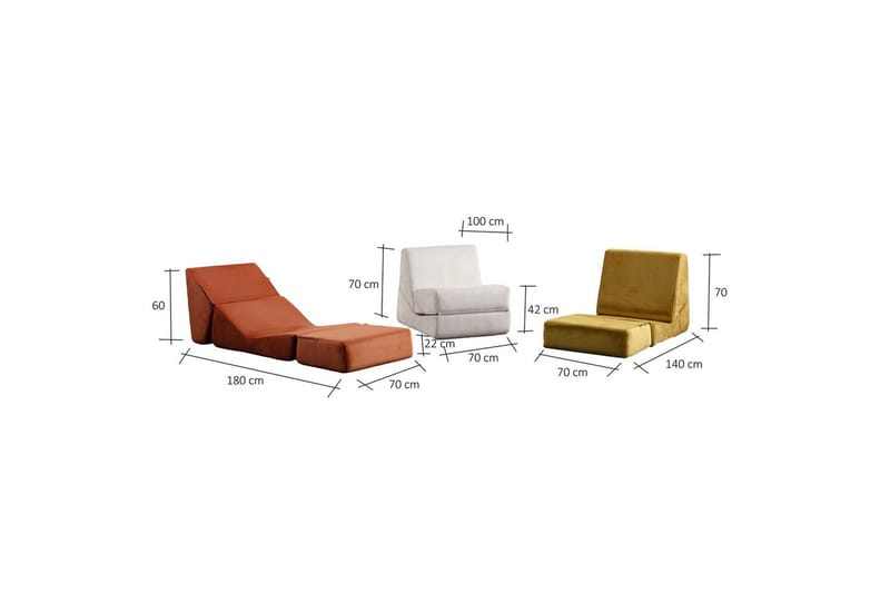 Sufian Bäddsoffa - Orange - Möbler - Soffa - Bäddsoffa
