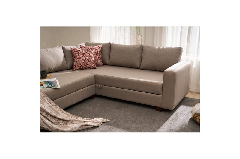 Sufian Hörnbäddsoffa 4-sits - Beige - Möbler - Soffa - Bäddsoffa