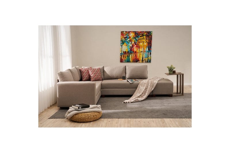 Sufian Soffa med Schäslong 4-sits - Beige - Möbler - Soffa - Bäddsoffa