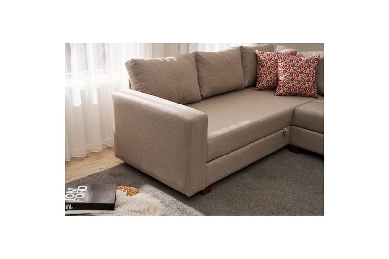 Sufian Soffa med Schäslong 4-sits - Beige - Möbler - Soffa - Bäddsoffa