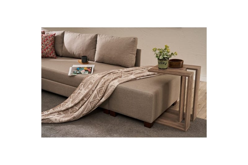 Sufian Soffa med Schäslong 4-sits - Beige - Möbler - Soffa - Bäddsoffa