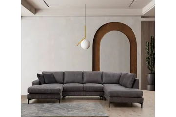 Svanabyn Soffa m. Divan och Schäslong 4-sits - Antracit - Möbler - Soffa - U-soffa