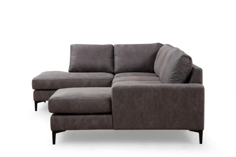 Svanabyn Soffa m. Divan och Schäslong 4-sits - Antracit - Möbler - Soffa - U-soffa