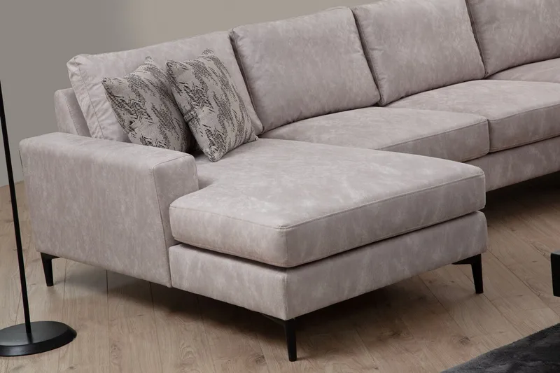 Svanabyn Soffa m. Divan och Schäslong 4-sits - Beige - Möbler - Soffa - U-soffa