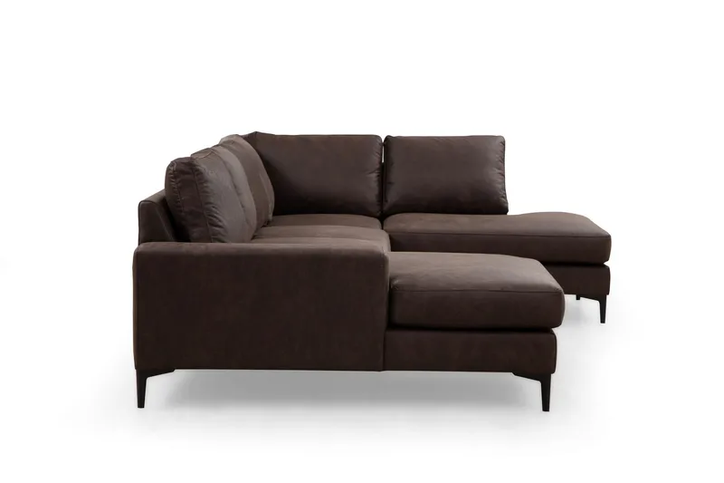 Svanabyn Soffa m. Divan och Schäslong 4-sits - Mörkbrun - Möbler - Soffa - U-soffa