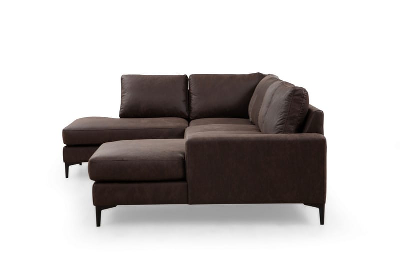 Svanabyn Soffa m. Divan och Schäslong 4-sits - Mörkbrun - Möbler - Soffa - U-soffa