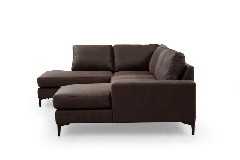Svanabyn Soffa m. Divan och Schäslong 4-sits - Mörkbrun - Möbler - Soffa - U-soffa
