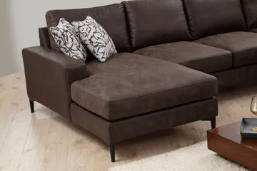Svanabyn Soffa m. Divan och Schäslong 4-sits - Mörkbrun - Möbler - Soffa - U-soffa