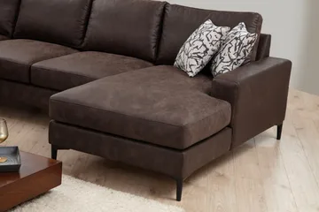 Svanabyn Soffa m. Divan och Schäslong 4-sits - Mörkbrun - Möbler - Soffa - U-soffa