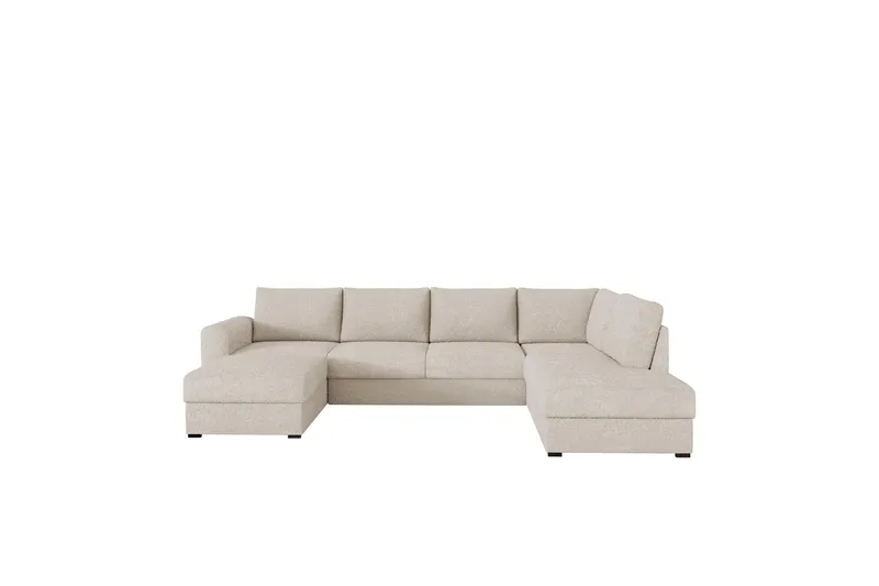 Taberk Soffa med Divan och Schäslong 4-sits, Beige
