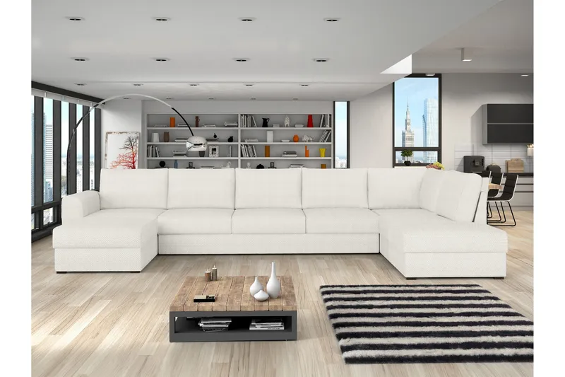 Taberk Soffa med Divan och Schäslong 5-sits - Vit - Möbler - Soffa - U-soffa