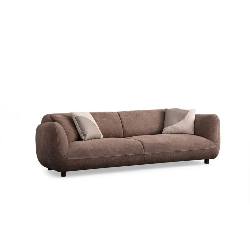Talrosen 4-sits Svängd Soffa 260 cm i Tyg, Brun