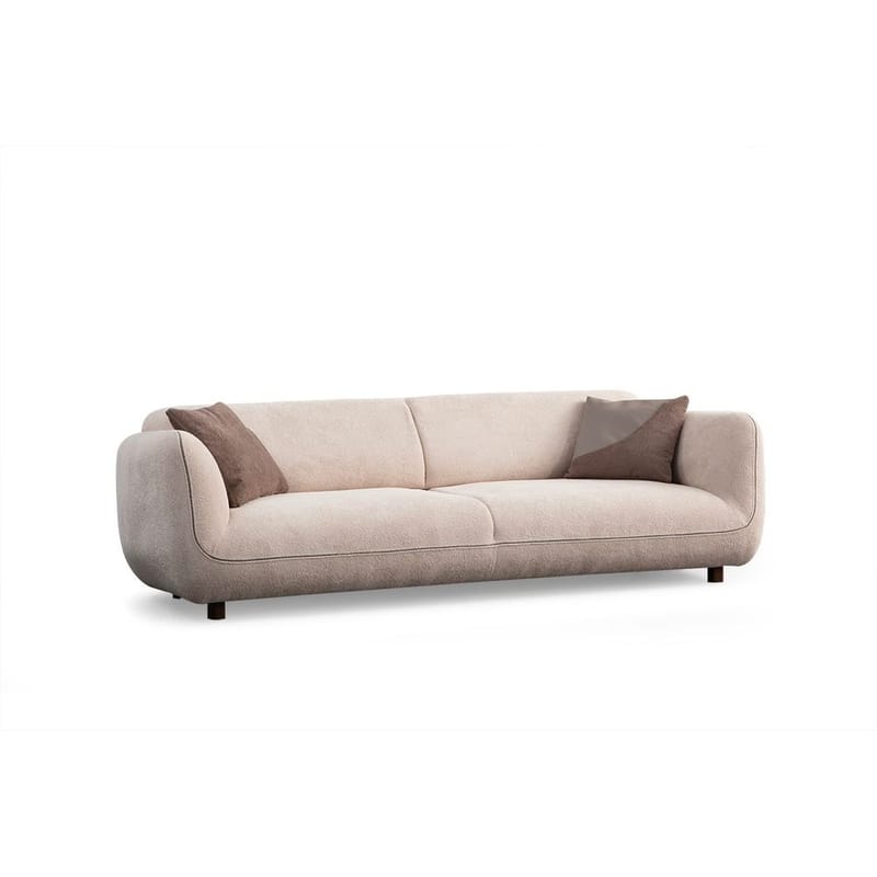 Talrosen 4-sits Svängd Soffa 260 cm i Tyg, Gräddbeige