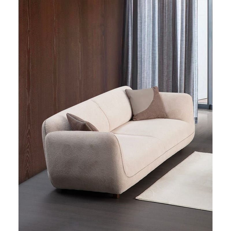 Talrosen 4-sits Svängd Soffa 260 cm i Tyg - Gräddbeige - Möbler - Soffa - 4 sits soffa