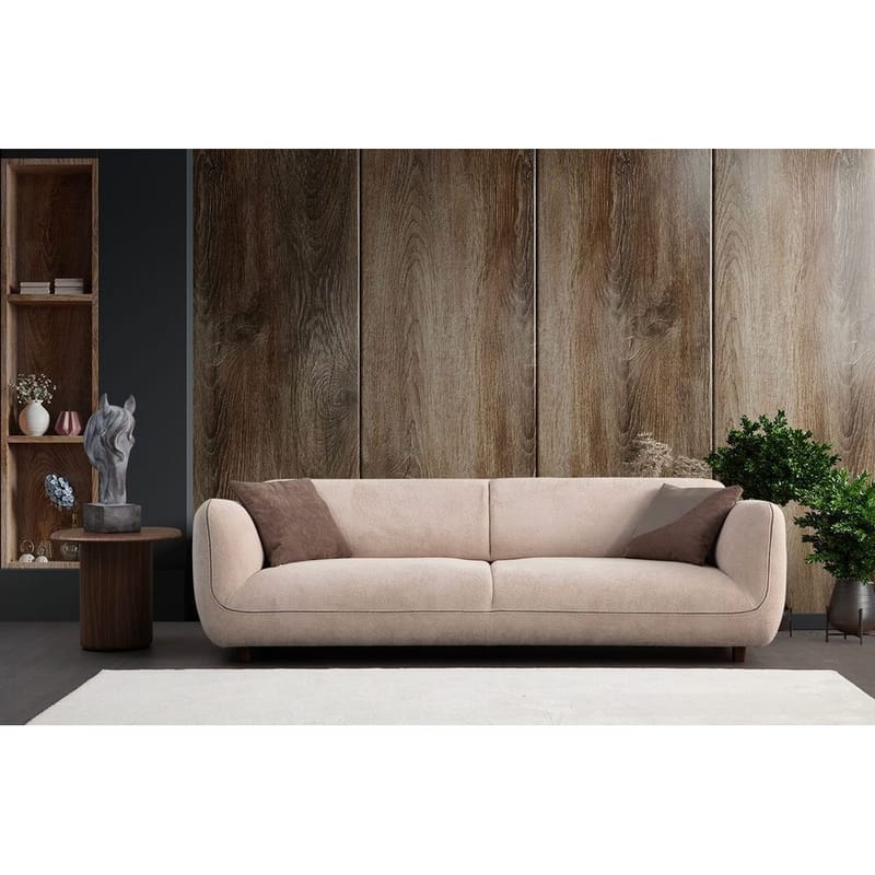 Talrosen 4-sits Svängd Soffa 260 cm i Tyg - Gräddbeige - Möbler - Soffa - 4 sits soffa