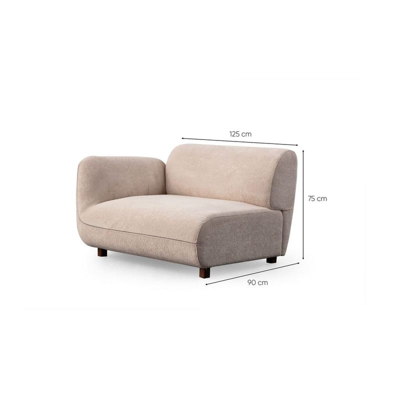 Talrosen Rundad Modulsoffa i Bouclé - Beige - Möbler - Soffa - 4 sits soffa