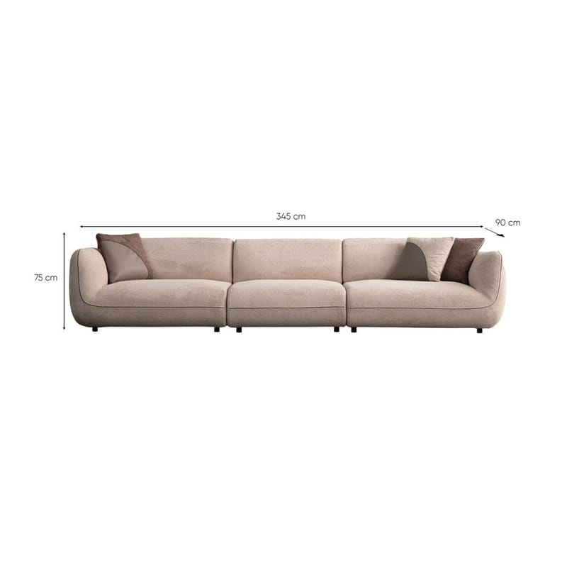 Talrosen Rundad Modulsoffa i Bouclé - Beige - Möbler - Soffa - 4 sits soffa