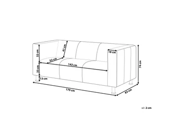 Tomio Soffa 3-sits - Vit/Silver - Möbler - Soffa - 3 sits soffa
