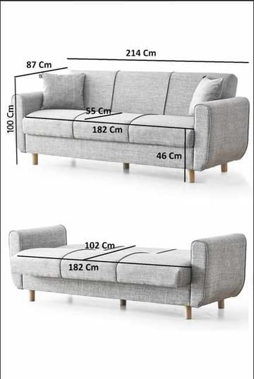 Torlan 3-sits Soffa - Mörkgrå - Möbler - Soffa - Bäddsoffa