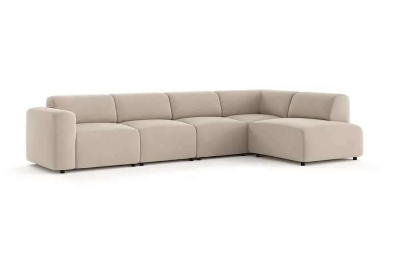 Torvasen 5-sits Soffa med Divan Höger i Tyg - Beige - Möbler - Soffa - Divansoffor & schäslongsoffa