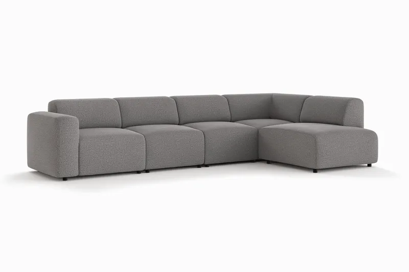 Torvasen 5-sits Soffa med Divan Höger i Tyg - Grå - Möbler - Soffa - Divansoffor & schäslongsoffa