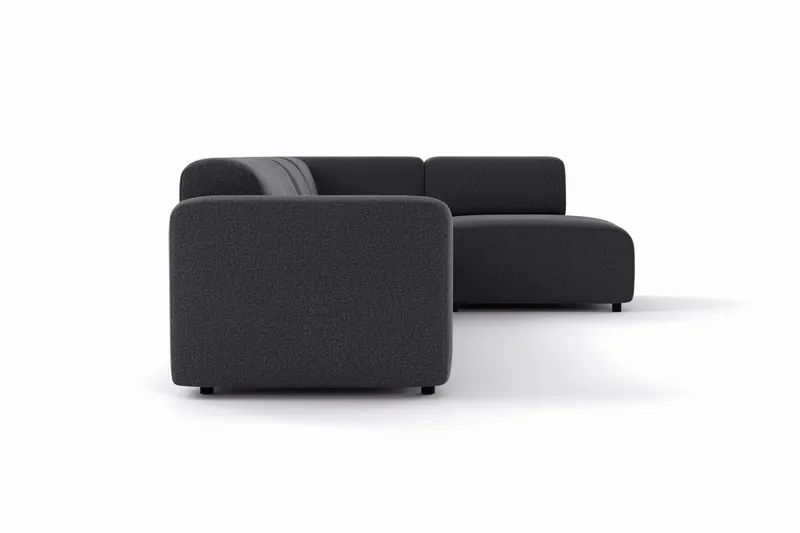 Torvasen 5-sits Soffa med Divan Höger i Tyg - Svart - Möbler - Soffa - Divansoffor & schäslongsoffa