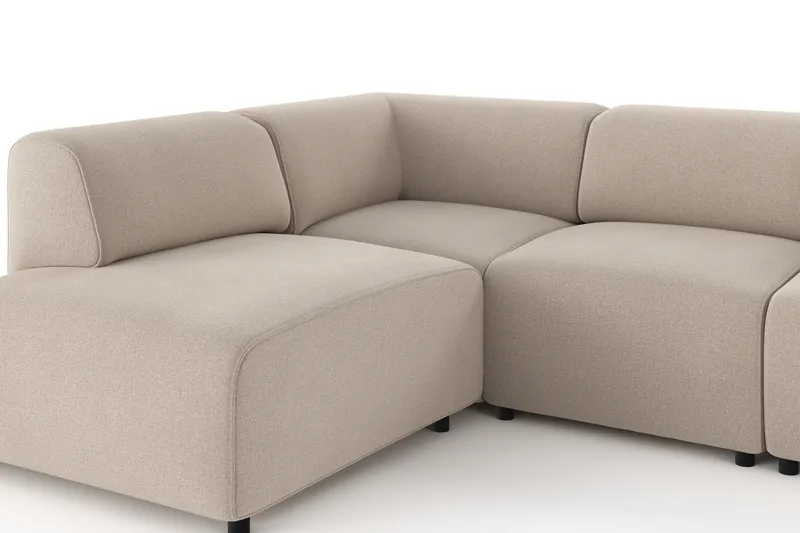 Torvasen 5-sits Soffa med Divan Vänster i Tyg - Beige - Möbler - Soffa - Divansoffor & schäslongsoffa
