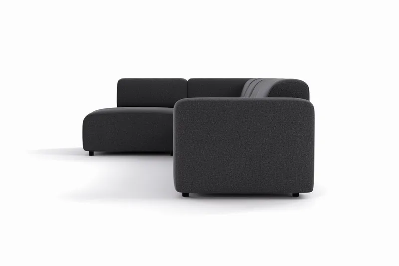 Torvasen 5-sits Soffa med Divan Vänster i Tyg - Svart - Möbler - Soffa - Divansoffor & schäslongsoffa