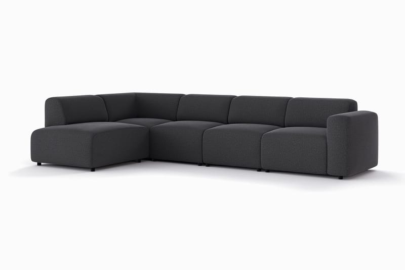 Torvasen 5-sits Soffa med Divan Vänster i Tyg - Svart - Möbler - Soffa - Divansoffor & schäslongsoffa