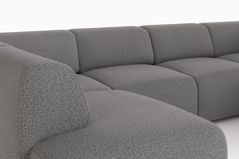 Torvasen 6-sits Soffa med Dubbeldivan i Tyg - Grå - Möbler - Soffa - U-soffa