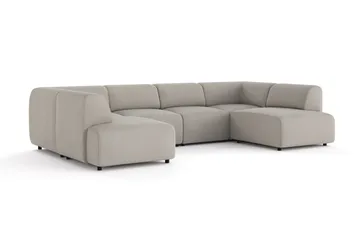 Torvasen 6-sits Soffa med Dubbeldivan i Tyg - Ljusgrå - Möbler - Soffa - U-soffa