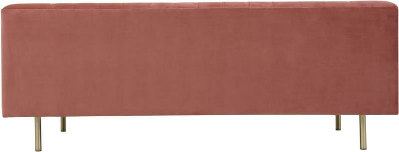 Toto 3-sits rosa soffa med guldiga ben - Rosa - Möbler - Soffa - Sammetssoffa