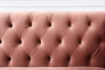 Toto 3-sits rosa soffa med guldiga ben - Rosa - Möbler - Soffa - Sammetssoffa