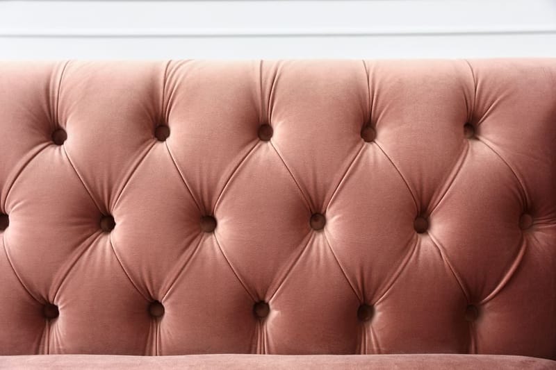 Toto 3-sits rosa soffa med guldiga ben - Rosa - Möbler - Soffa - Sammetssoffa