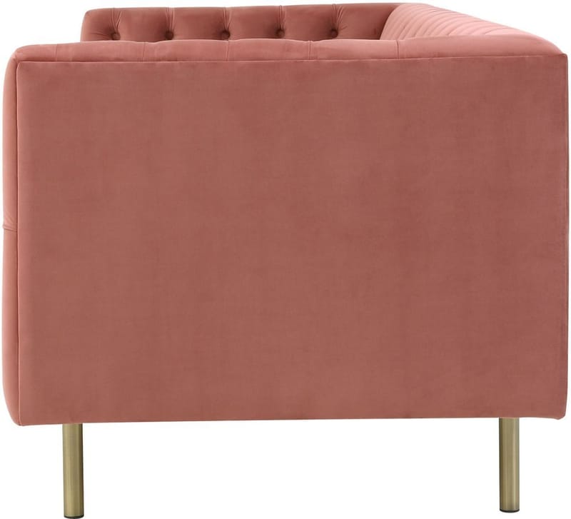 Toto 3-sits rosa soffa med guldiga ben - Rosa - Möbler - Soffa - Sammetssoffa