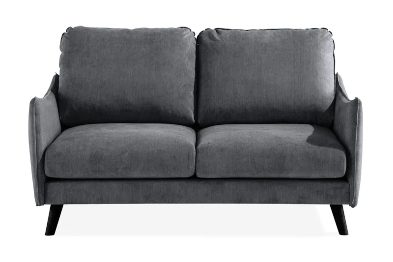 Trend Lyx 2-sits Soffa i Tyg med Svängda Armstöd, Grå