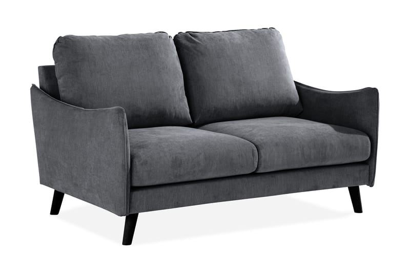 Trend Lyx 2-sits Soffa i Tyg med Svängda Armstöd - Grå - Möbler - Soffa - 2 sits soffa
