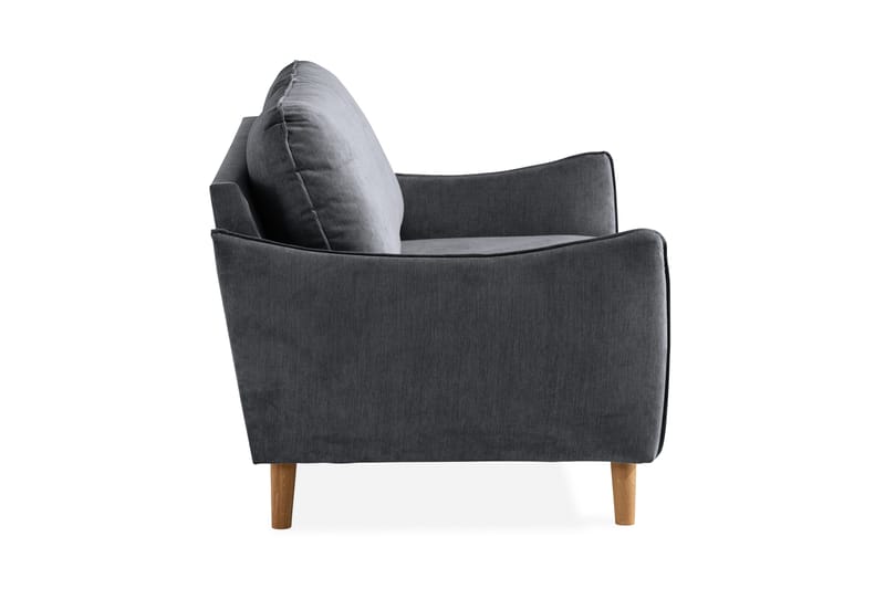 Trend Lyx 2-sits Soffa i Tyg med Svängda Armstöd - Grå - Möbler - Soffa - 2 sits soffa