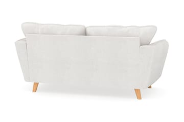 Trend Lyx 2-sits Soffa med Utsvängda Armstöd i Bouclé med Träben - Vit - Möbler - Soffa - 2 sits soffa