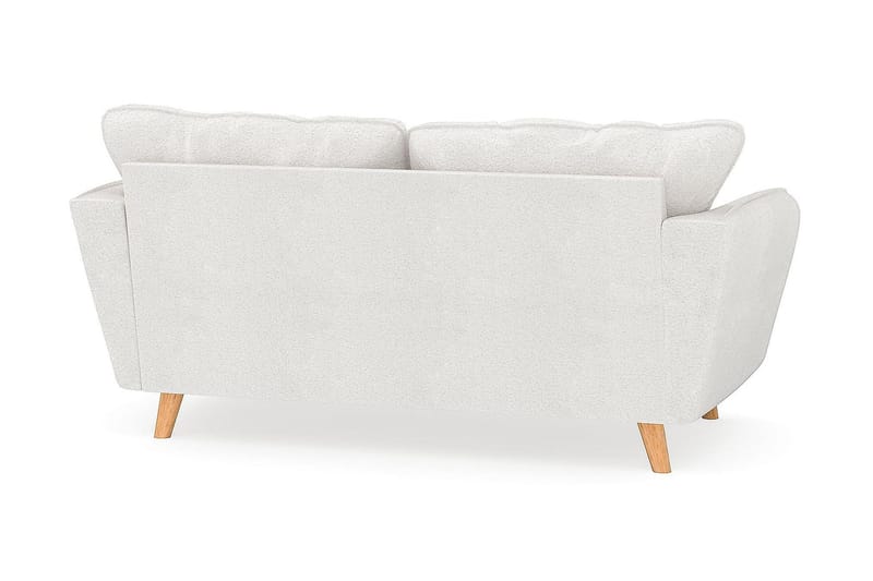 Trend Lyx 2-sits Soffa med Utsvängda Armstöd i Bouclé med Träben - Vit - Möbler - Soffa - 2 sits soffa