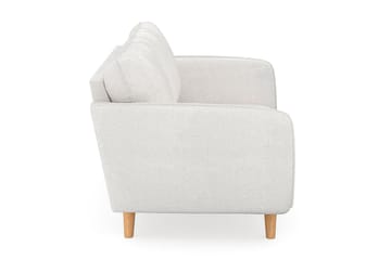 Trend Lyx 2-sits Soffa med Utsvängda Armstöd i Bouclé med Träben - Vit - Möbler - Soffa - 2 sits soffa