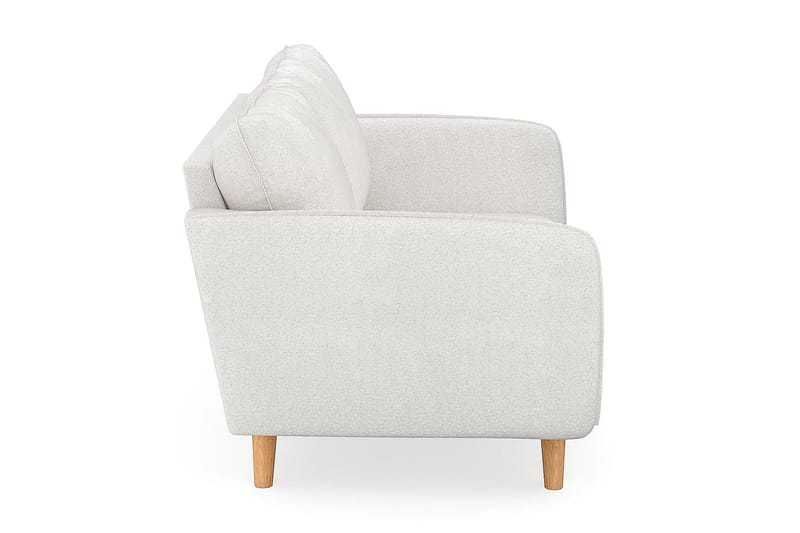 Trend Lyx 2-sits Soffa med Utsvängda Armstöd i Bouclé med Träben - Vit - Möbler - Soffa - 2 sits soffa