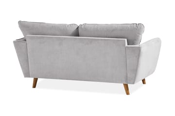 Trend Lyx 2-sits Soffa med Utsvängda Armstöd i Ljusgrått Tyg med Träben - Grå - Möbler - Soffa - 2 sits soffa