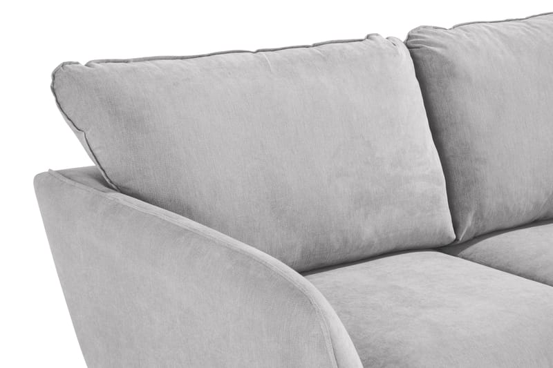 Trend Lyx 2-sits Soffa med Utsvängda Armstöd i Ljusgrått Tyg med Träben - Grå - Möbler - Soffa - 2 sits soffa