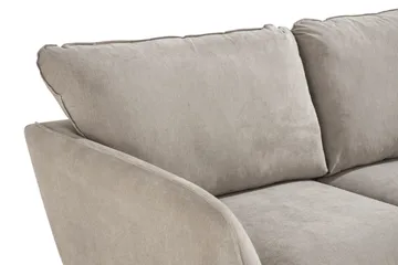 Trend Lyx 2-sits Soffa med Utsvängda Armstöd i Tyg med Träben - Beige - Möbler - Soffa - 2 sits soffa