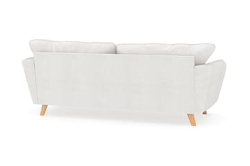 Trend Lyx 3-sits L-formad Soffa med Vinklade Armstöd i Bouclé - Vit - Möbler - Soffa - 3 sits soffa